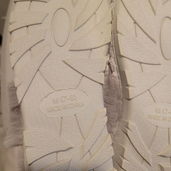 Vegan Fur Lined Slip-On Memory Foam Slippers Katie & Kelly Sz. M 7/8 - Picture 4 of 4